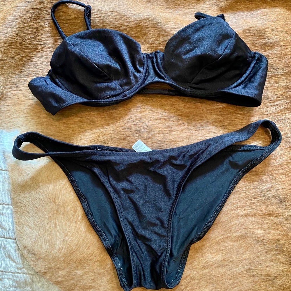 American Apparel Black Bra Bikini